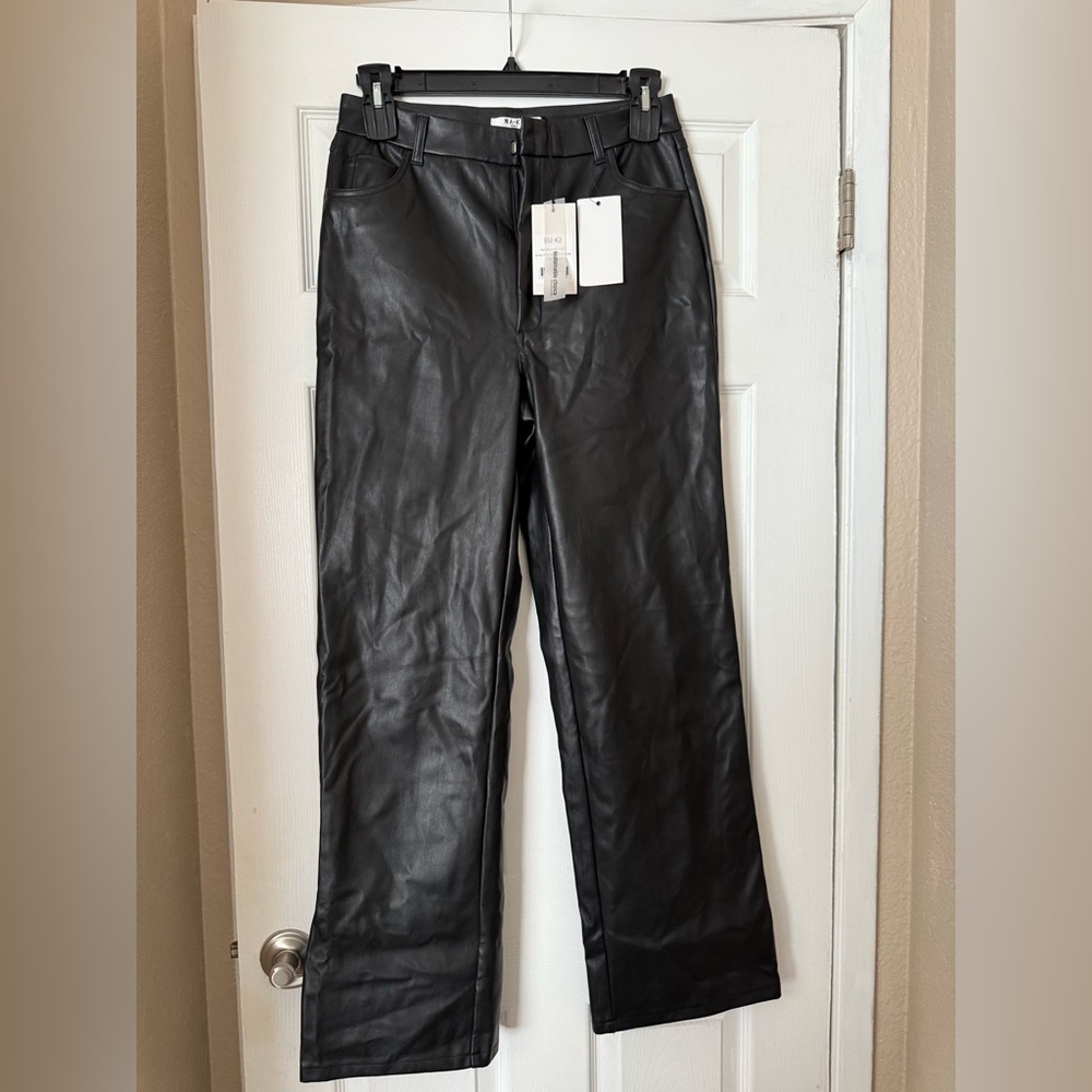 Black Faux Leather Pants